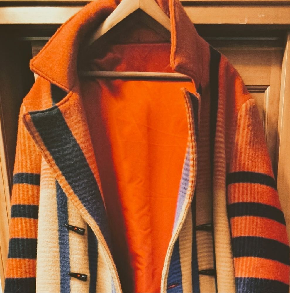Long Wool Custom Native Blanket Jacket Horn Buttons